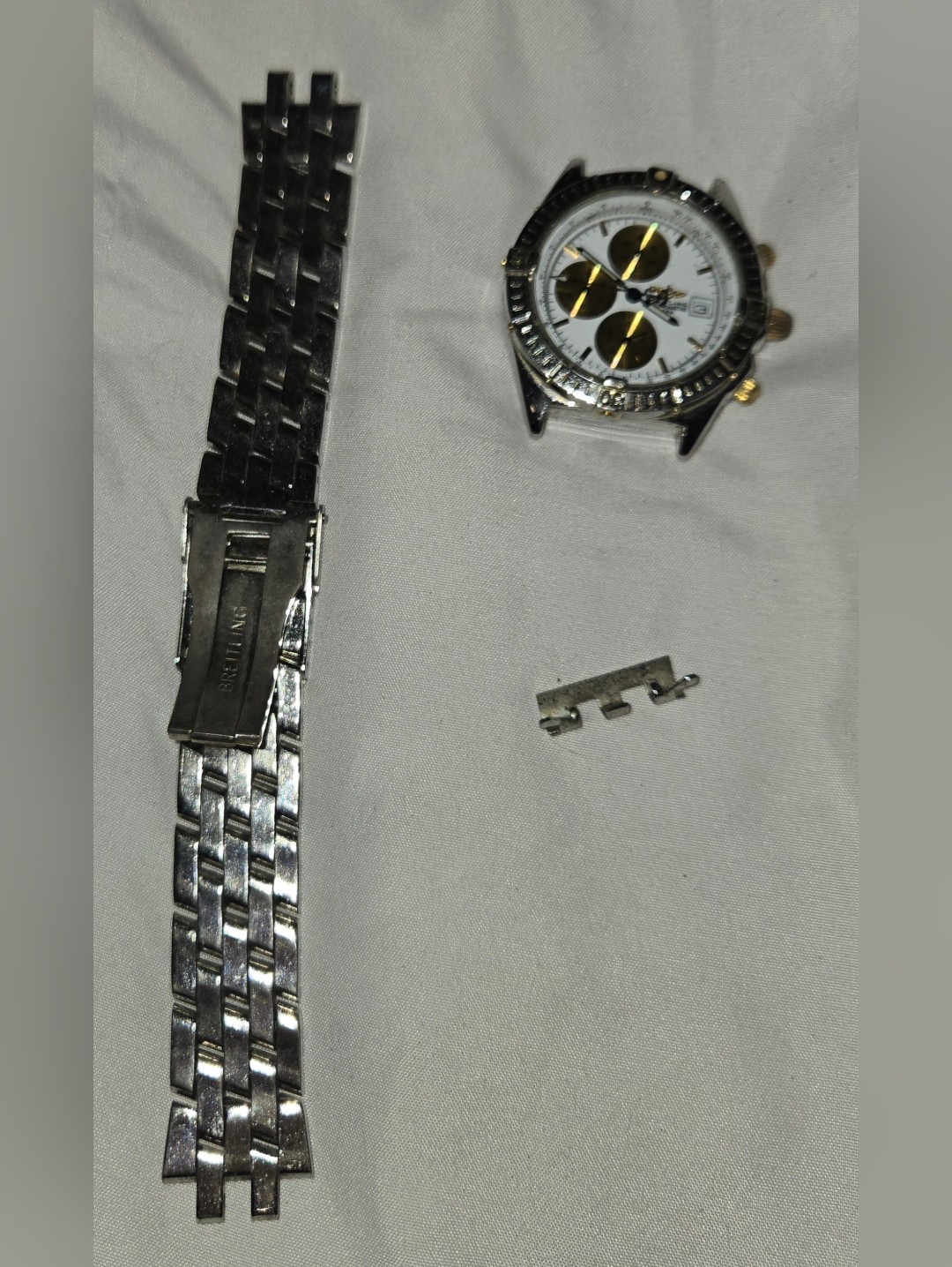 Breitling Mens TwoToned Chronograph Watch Vintage